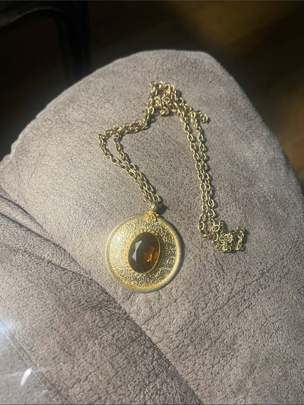 Emmons amber gold tone necklace